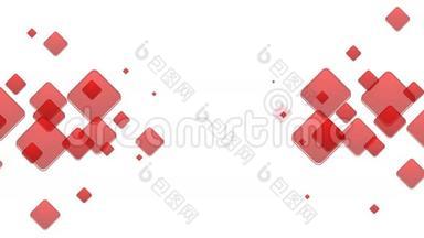 红色方块科技几何视频动画